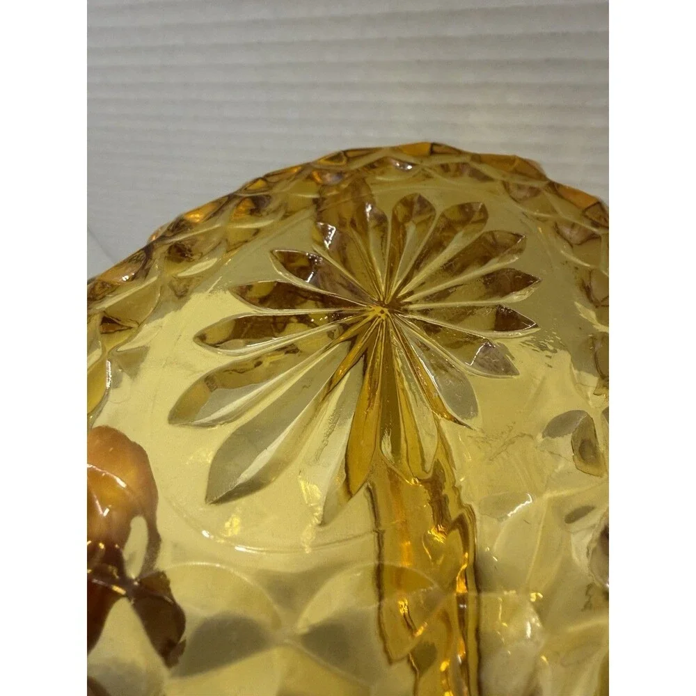 Vintage Anchor Hocking Fairfield Amber Glass Divided Relish Candy Dish